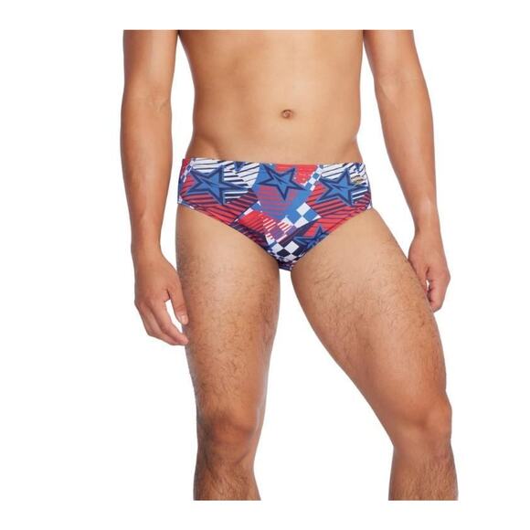 Speedo Men's SIZE 36 (Large) Printed One Overdrive Swim Brief in True Cobalt NWT - Picture 1 of 1